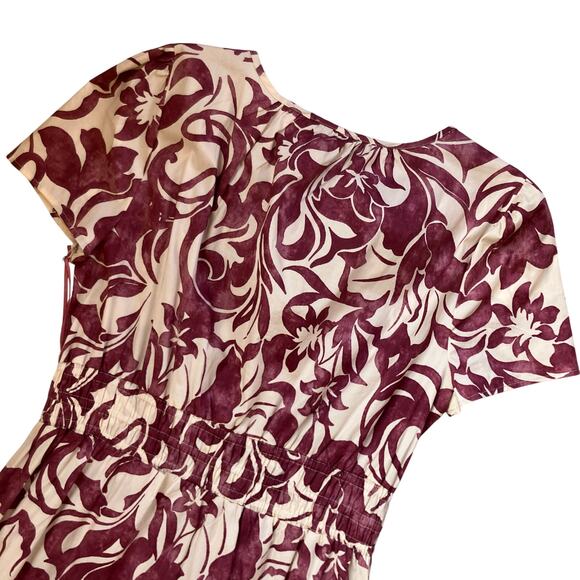 Cynthia Rowley Floral Tiered Maxi Dress Size Large Purple Cream - Picture 4 of 7